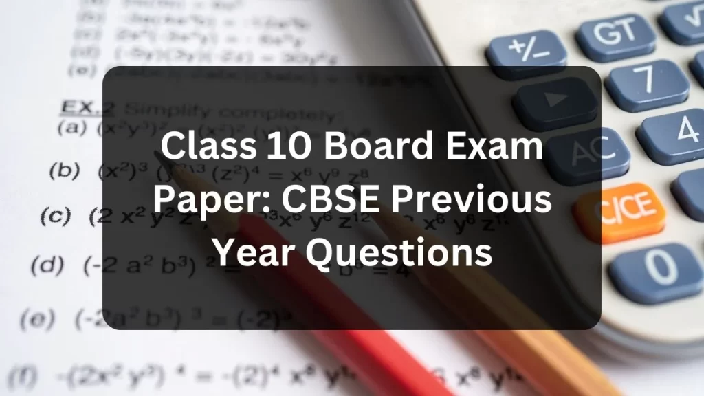 Class 10 Board Exam Paper: CBSE Previous Year Questions