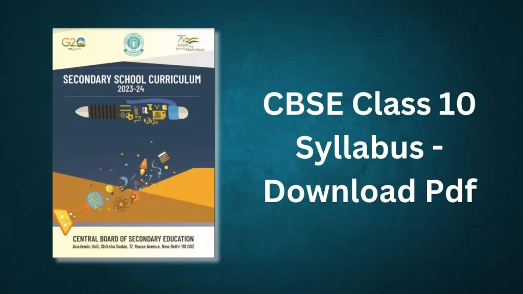 syllabus class 10 CBSE - pdf download