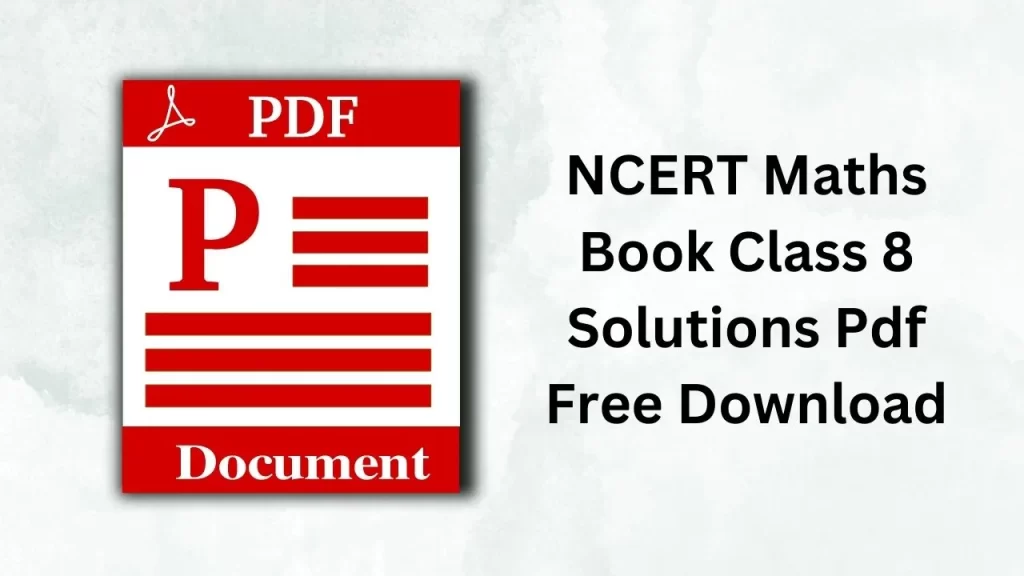 NCERT Maths Book Class 8 Solutions Pdf Free Download