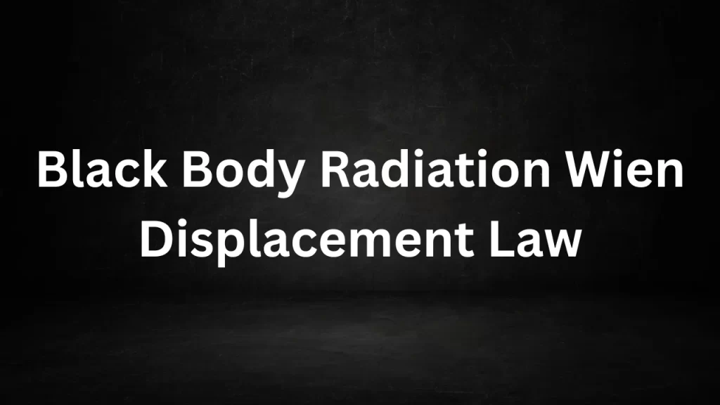 Black Body Radiation Wien Displacement Law